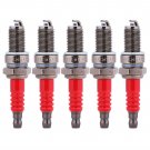 Set of 5 Spark Plugs D8TC for CG125 150 175 200 Motorcycle ATV Dirt Bike Red New