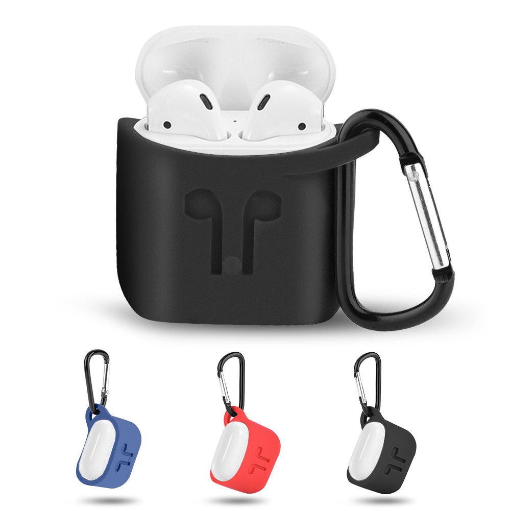 Silicone Shockproof Protective Cover Case Keychain For Apple/AirPods Earphone