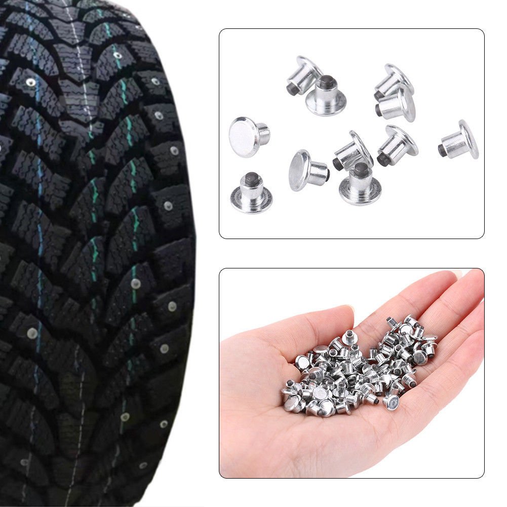 100Pcs 6.5mm Car ATV Bike Tire Anti-slip Stud Screws Wheel Tyre Snow Ice Spikes