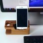 For Apple iWatch iPhone 2 in 1 Charging and Docking Station Bamboo Stand Holder