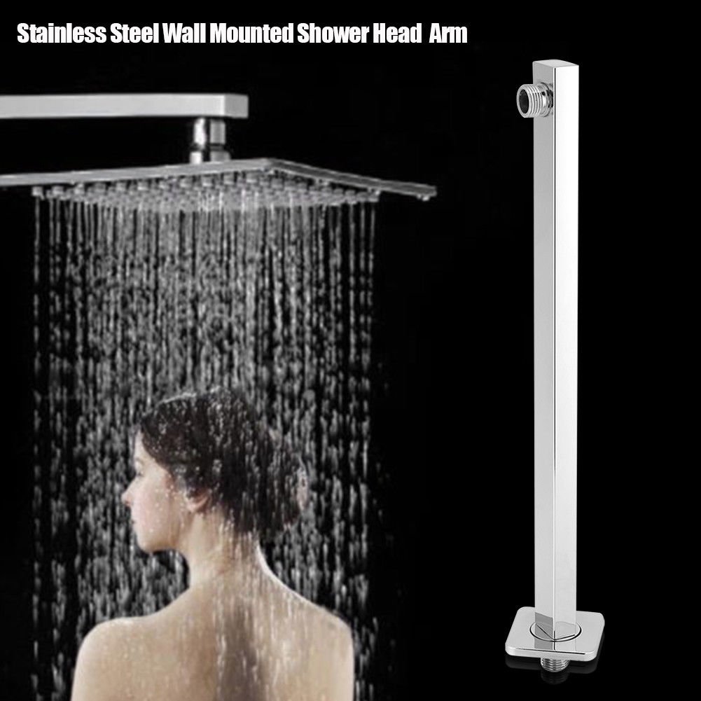 Bathroom Square Chrome Wall Mounted Shower Extension Arm For Rain Shower Head