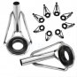 80Pcs 10 Sizes Ceramic Fishing Rod Pole Guides Tips Top Eye Rings Repair Kits