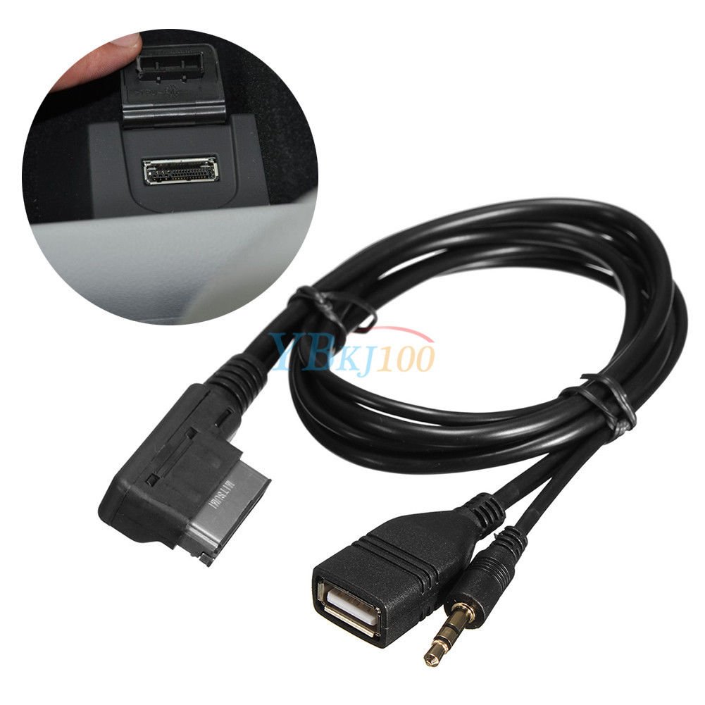Music MDI AMI MMI Interface USB+Charger AUX Cable For Audi A6L A8L Q7 A3 A4L A5