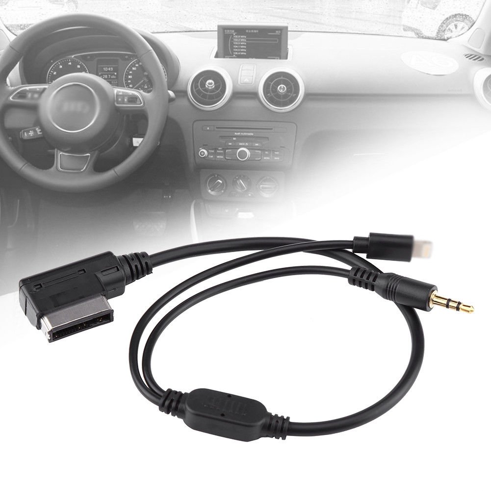 1x Car AMI MDI MMI 3.5mm MP3 AUX Adapter Cable Black For Audi A6L Q5 Q7 A8 S5 A5