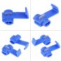 50Pcs Blue Plastic Lock Quick Wire Splice Clips Terminal Connectors 0.72-2.5mm²