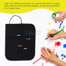 Canvas Bag Holder Wrap Roll Up Pen Brushes Makeup Pencil Case Pouch Bag Black co