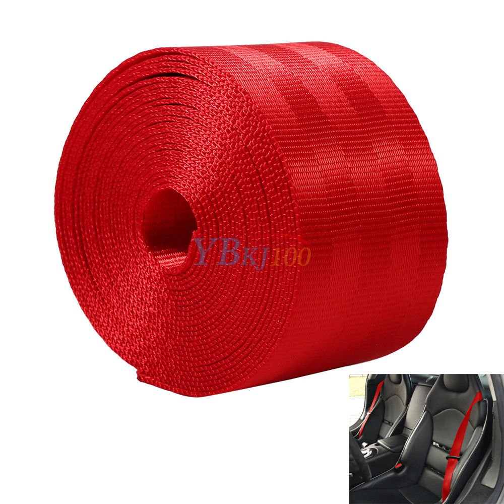 3.6M Racing Front Safety Retractable Van Car Truck Seat Lap Belt Red Durable