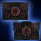 5 Fans USB Cooler Cooling Pad Adjustable Stand Red LED Light Radiator for Laptop