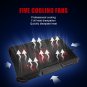 5 Fans USB Cooler Cooling Pad Adjustable Stand Red LED Light Radiator for Laptop