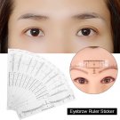 50X Disposable Eyebrow Ruler Sticker Eyebrow Shaping Tool for Makeup Measurement