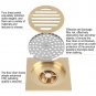 Brass Floor Drain Home Kitchen Bathroom Shower Waste Grate Constructed Strainer