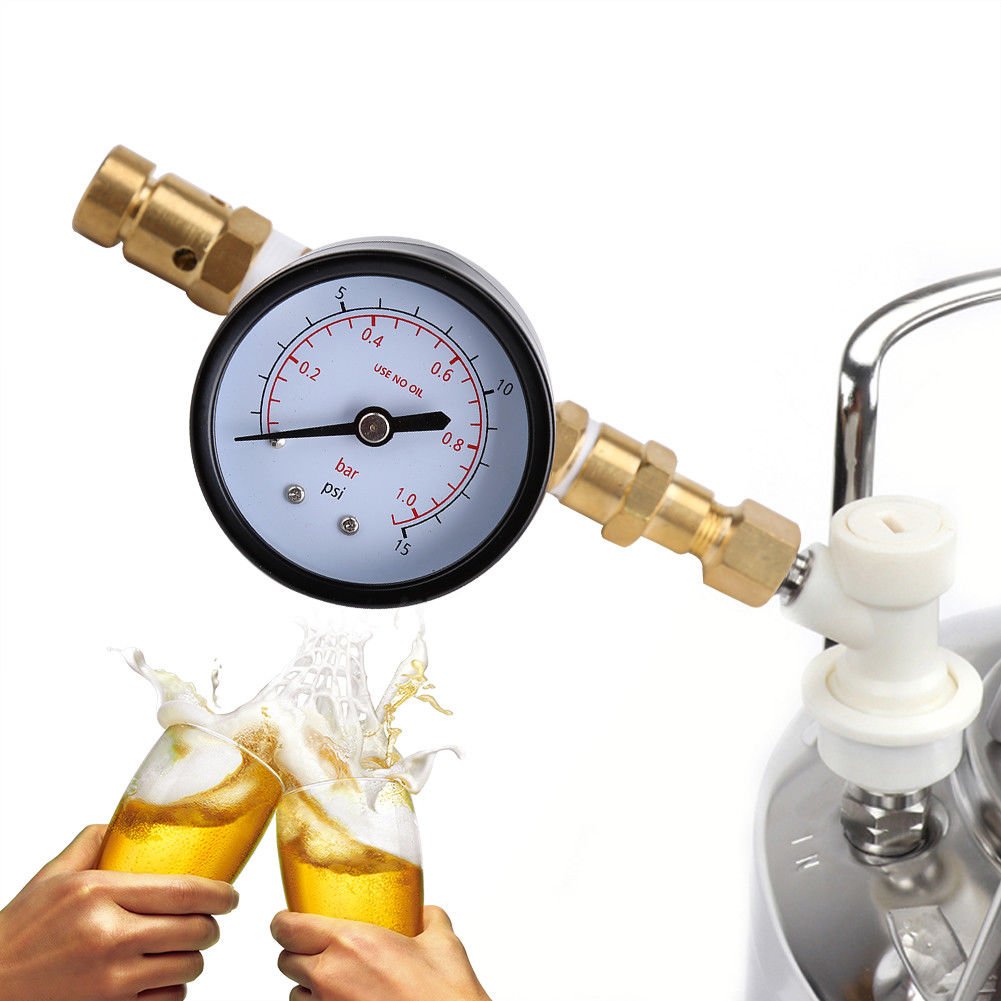 Adjustable Pressure Relief Valve Guage For Beer Keg Home Brew 0~15psi