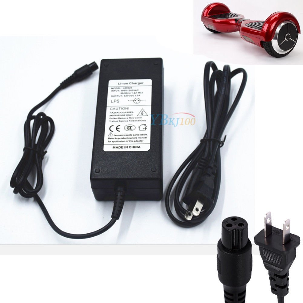 42V AC DC Power Adapter Battery Charger for Smart Balance Scooter Wheel US Plug