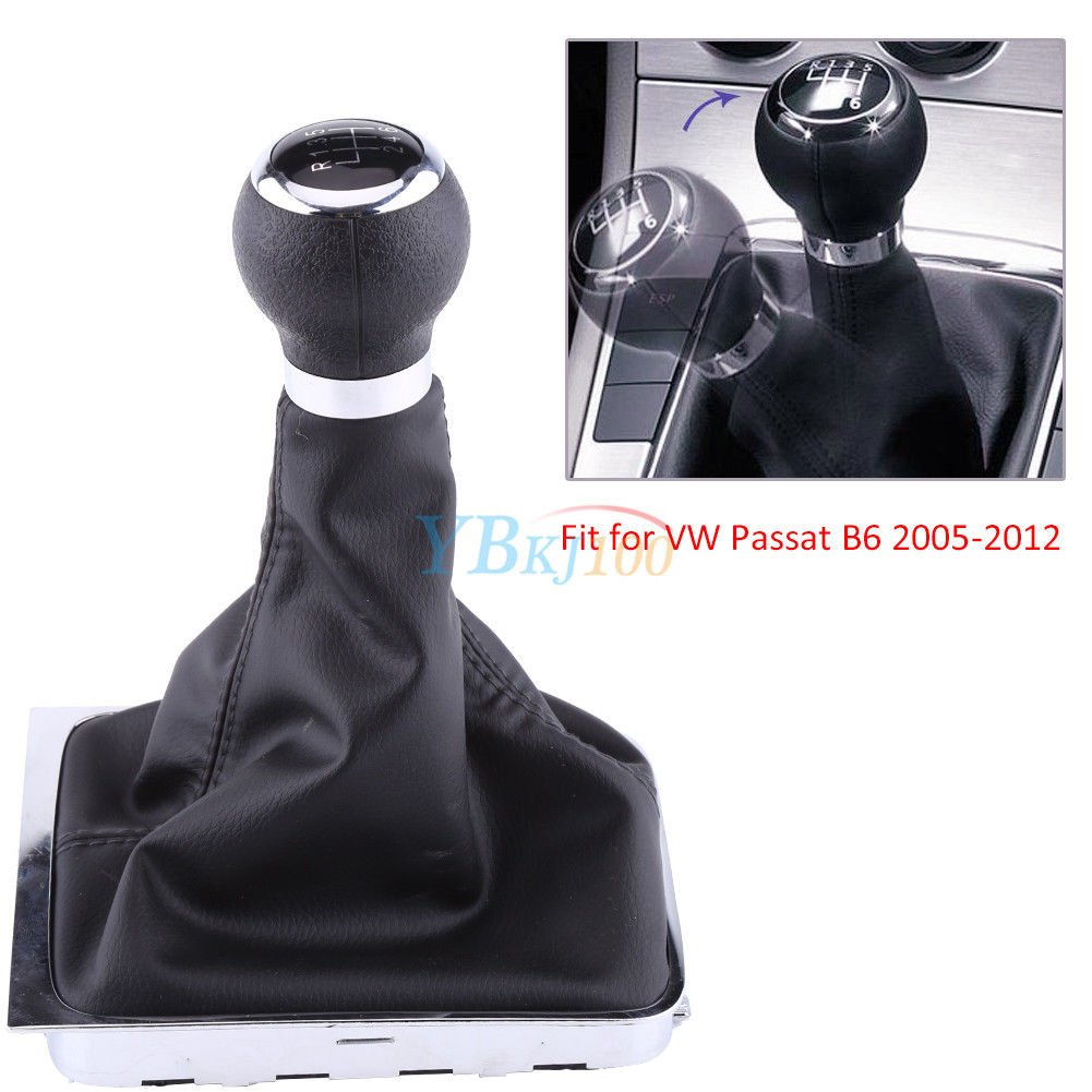 6 Speed Car Gear Shift Knob Stick Gaiter Boot Frame For VW Passat B6 2005-2012