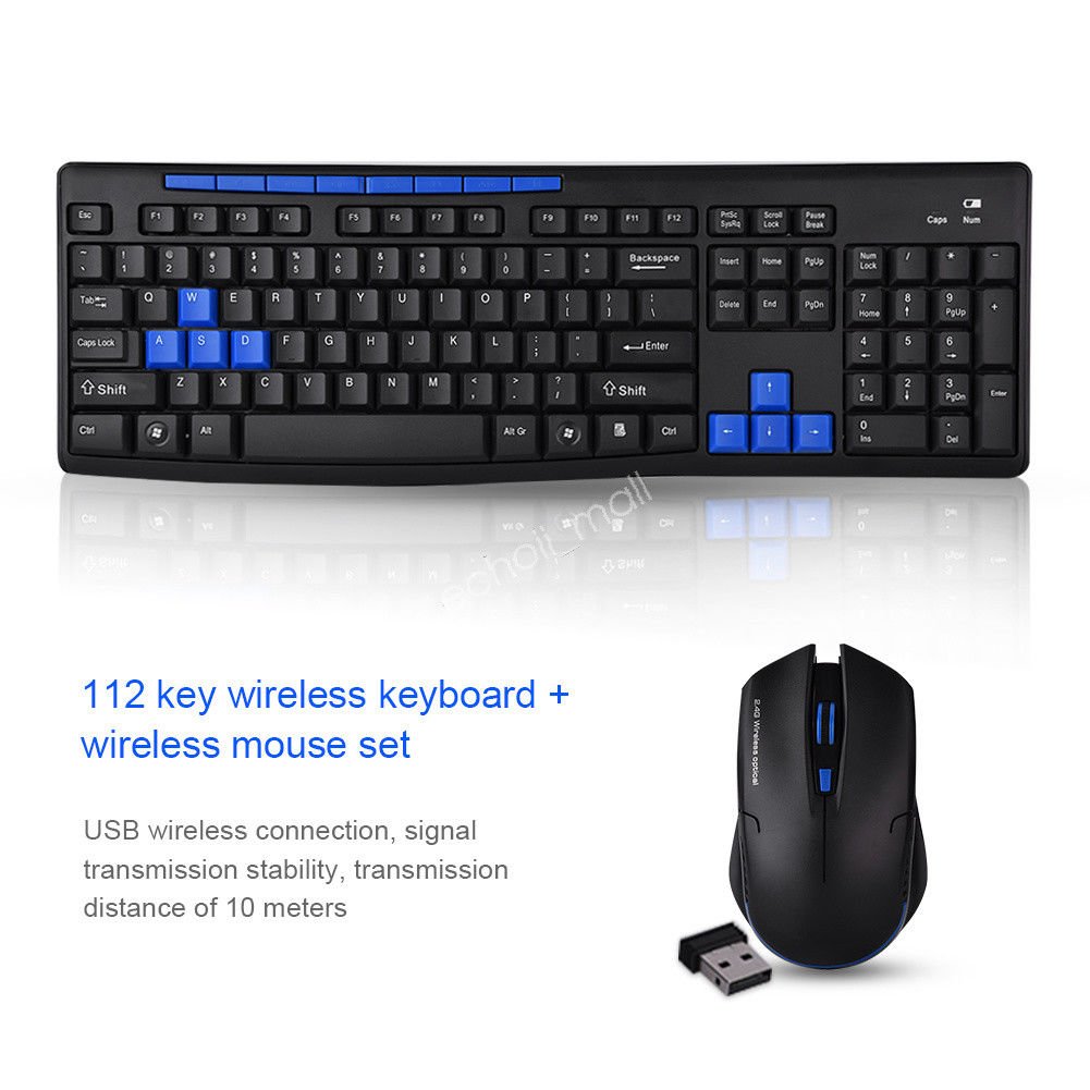 Wireless Gaming Keyboard + Cordless Game Mouse Set Combo for Desktop PC Laptop