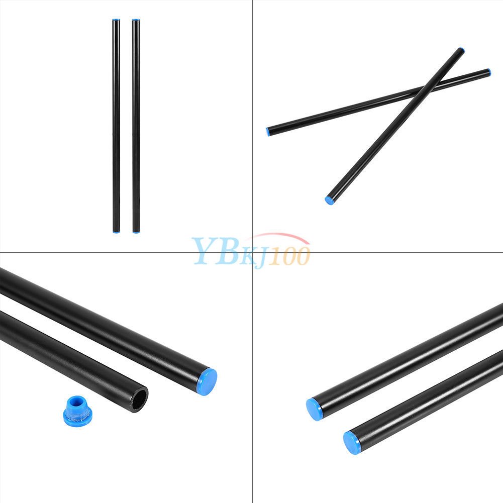 2x Aluminum Alloy Rail Rod 40cm Length DSLR Camera Cage  For System Follow Focus