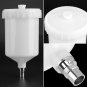 600ml Mini Plastic Cup Air Gravity Paint Pot Thread Connector for Spray Gun Tool