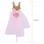 Lovely 10pcs Pink Gold Glitter Dress Cake Toppers Kids Birthday Party Decoration