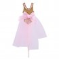 Lovely 10pcs Pink Gold Glitter Dress Cake Toppers Kids Birthday Party Decoration