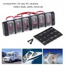 Waterproof 6 Gang Red LED Car Marine Boat Rocker Switch Panel Circuit Breakers