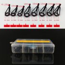 80pcs 8 Size Fishing Rod Guide Tip Top Repair Part Fish Pole Eye Ring Kit Black