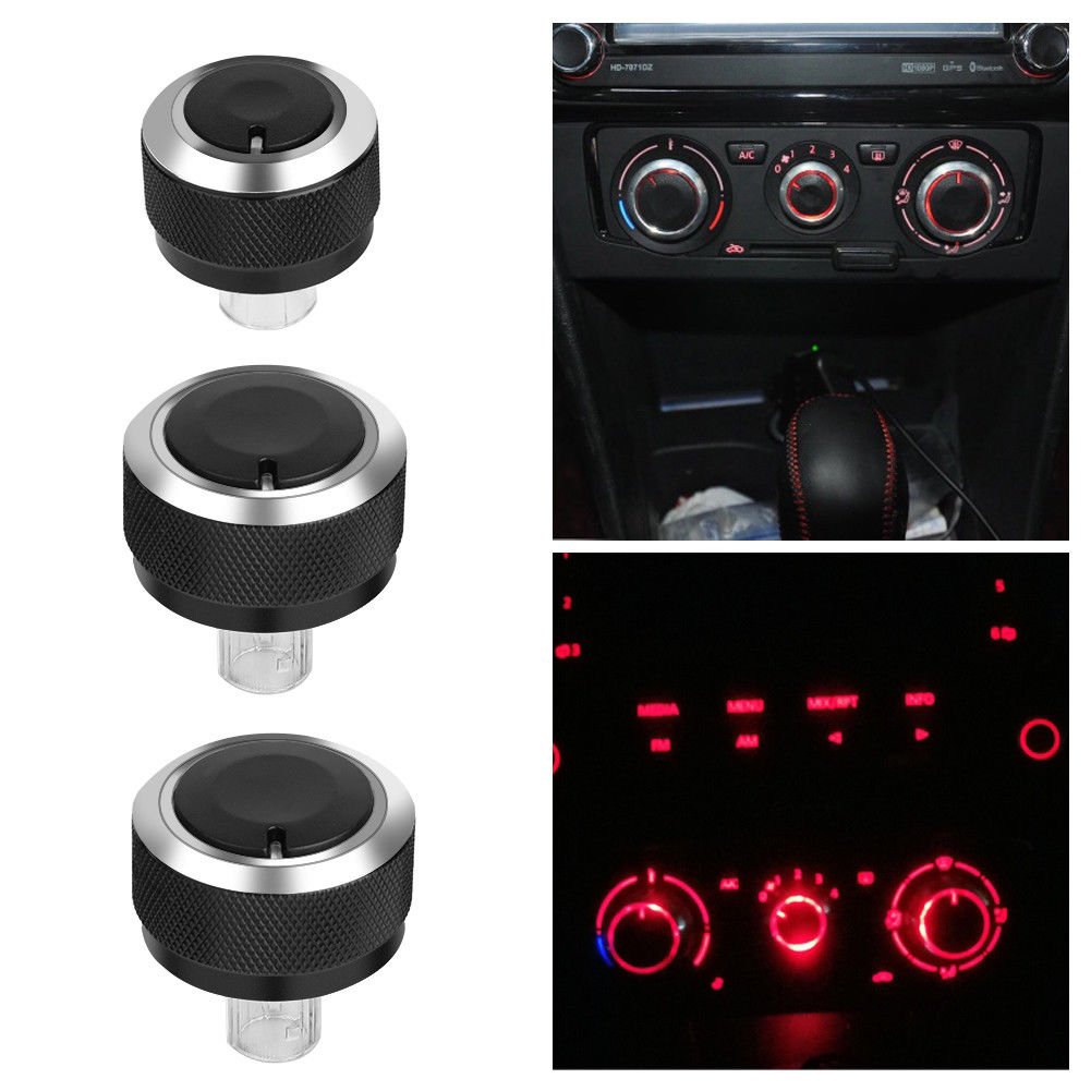 3pcs Aluminum Car Air-Condition Control Panel Switch Knob for VW GOLF 5 MK5 New