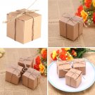 50X Brown Kraft Paper Square Wedding Favor Candy Chocolate Gift Party Supply Box