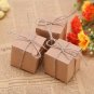 50X Brown Kraft Paper Square Wedding Favor Candy Chocolate Gift Party Supply Box