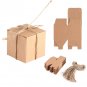 50X Brown Kraft Paper Square Wedding Favor Candy Chocolate Gift Party Supply Box