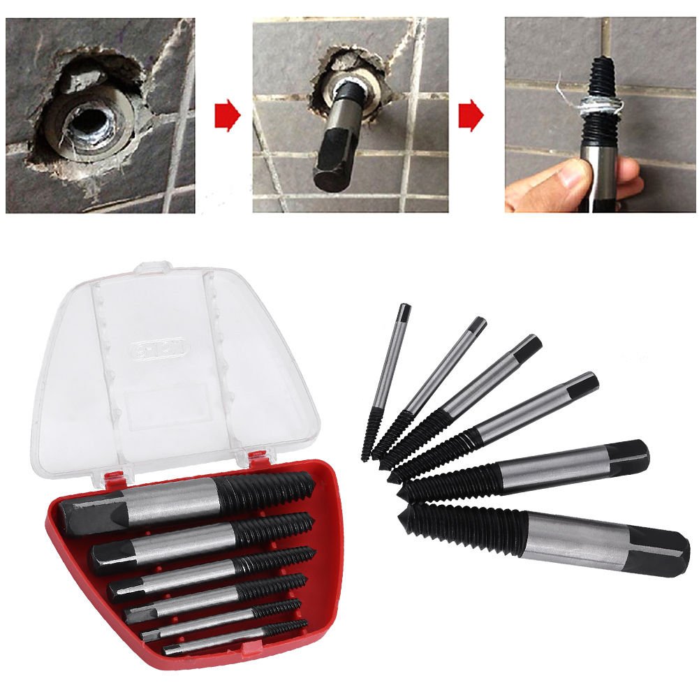 6x Steel Damaged Screw Extractor Bolt Stud Center Drill Bit Remover Easy Out coi