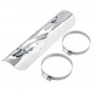 Motorcycle Flame Exhaust Pipe Heat Shield Muffler Guard Cover Silver 50mm-70mm
