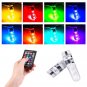 4x Packed T10 SMD 5050 Auto Car RGB Lights LED Bulbs with Remote Control New EL