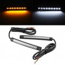 Motorcycle Flexible 17 LED Strip Yellow White Turn Signal Brake Light Indicator