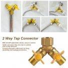 G1/2 Brass Garden Irrigation 2 Way Adapter Splitter Hose Pipe Tap Connector