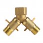 G1/2 Brass Garden Irrigation 2 Way Adapter Splitter Hose Pipe Tap Connector