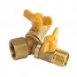 G1/2 Brass Garden Irrigation 2 Way Adapter Splitter Hose Pipe Tap Connector