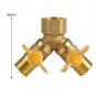 G1/2 Brass Garden Irrigation 2 Way Adapter Splitter Hose Pipe Tap Connector