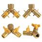 G1/2 Brass Garden Irrigation 2 Way Adapter Splitter Hose Pipe Tap Connector