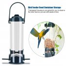 Transparent Hanging Wild Bird Feeder Seed Container Storage For Outdoor Garden