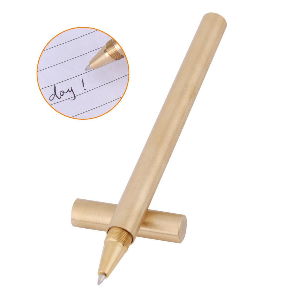 Handmade Retro Pure Brass Pen Metal Outdoor Tactical Pen Copper Ball-point Pen