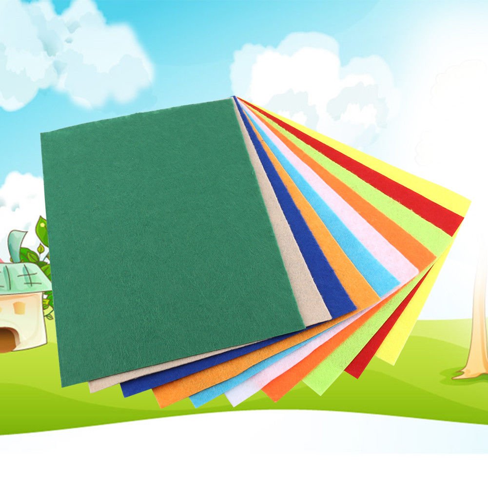 10pcs Mix Color Square Non Woven Felt Fabric Sheets Sewing For Kid Handcraft DIY