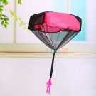 Kid Children Tangle Free Toy Hand Throwing Parachute Kite Outdoor Game Rose Red