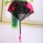 Kid Children Tangle Free Toy Hand Throwing Parachute Kite Outdoor Game Rose Red