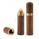 Portable Ebony Wood Wooden Toothpick Holder Box Capsule Crafts fr Hotel Home mal