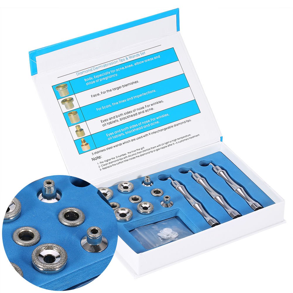 3 Wands 9 Tips Cotton Filter Diamond Dermabrasion Microdermabrasion Replacements
