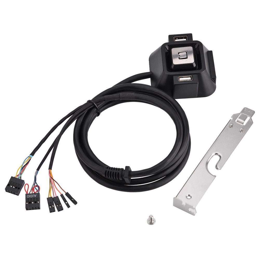 Durable Desktop PC Replacement Power Reset Button Module Switch w/ Dual USB Port