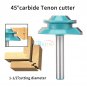 1/4" Shank 45 Degree Lock Miter Router Bit Tenon Cutter 1-1/2" Diameter Tool coi