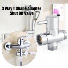3 Way G1/2'' T Adapter Toilet Bidet Sprayer Shattaf Diverter Shut off T- valve