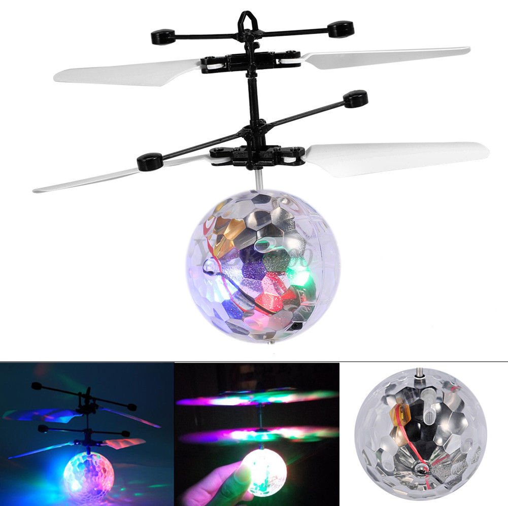 Mini Flash Flying Ball Infrared Induction Colorful LED Disco RC Helicopter Kid