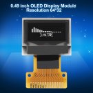 0.49" OLED Display Module 64x32 White Screen I2C IIC for Arduino Hot